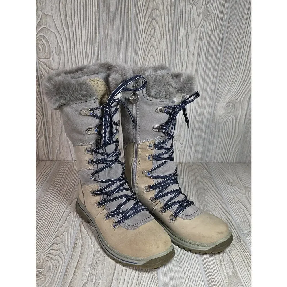 Santana Canada Morella Waterproof Faux Fur Lined Lace Up Winter Boots Womens 9